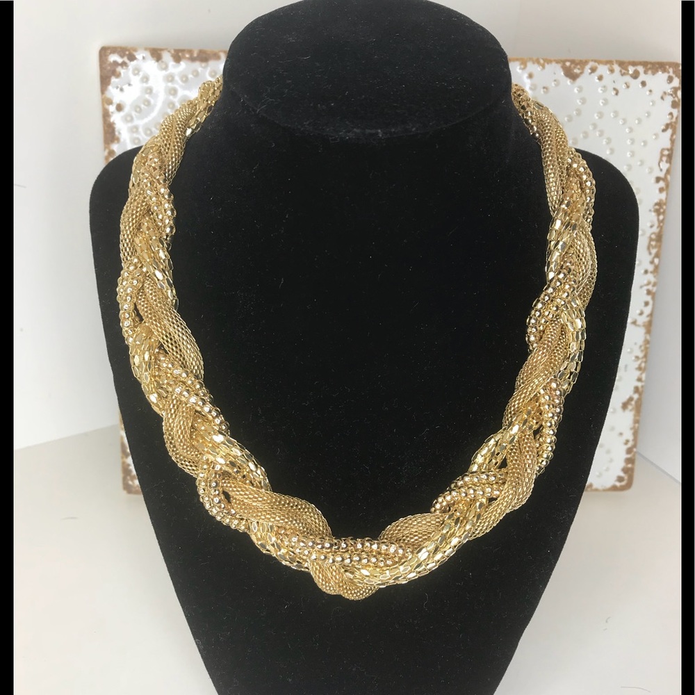 Braided gold necklace
